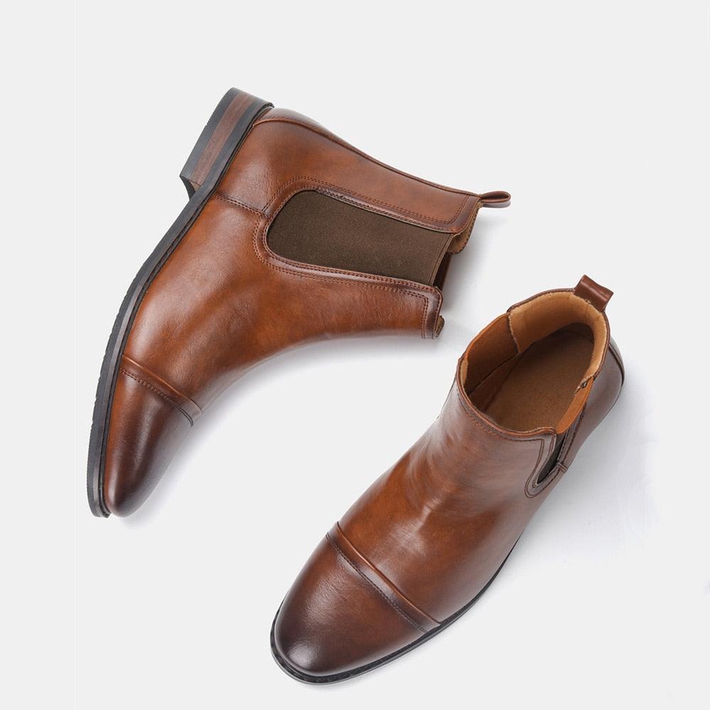 Ankle Boots - Fashion Comfortable Leather Men Chelsea Boots (D13)(MSB1)(MSF6)(MSB5)