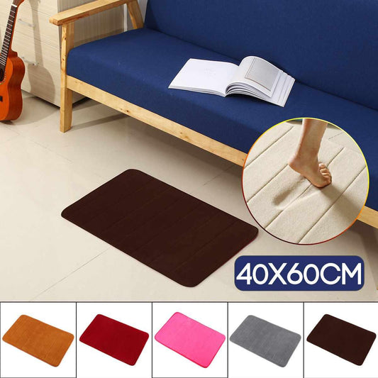 40*60cm Water Absorption Non Slip Floor Rug Carpet Shaggy Memory Foam Bath Mat (RU4)(1U68)