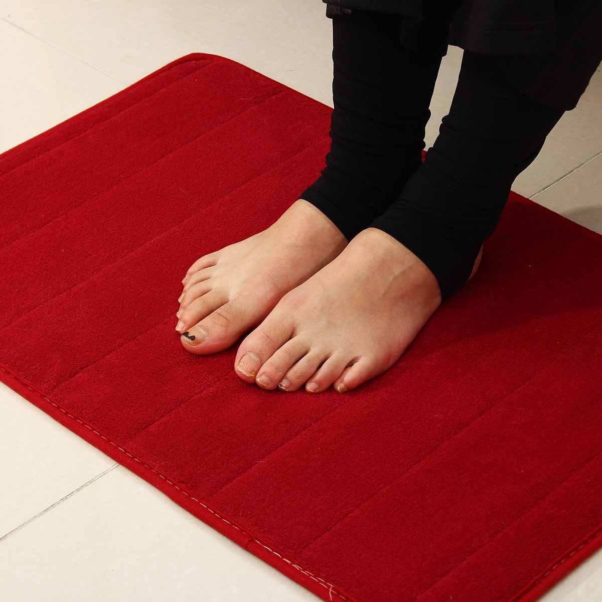 40*60cm Water Absorption Non Slip Floor Rug Carpet Shaggy Memory Foam Bath Mat (RU4)(1U68)