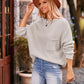 Round Neck Sweater with Pocket - Deals DejaVu