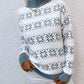 Snowflake Pattern Mock Neck Sweater