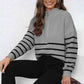Mock Neck Long Sleeve Zip-Up Sweater