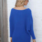 Full Size Horizontal Ribbing Dolman Sleeve Sweater