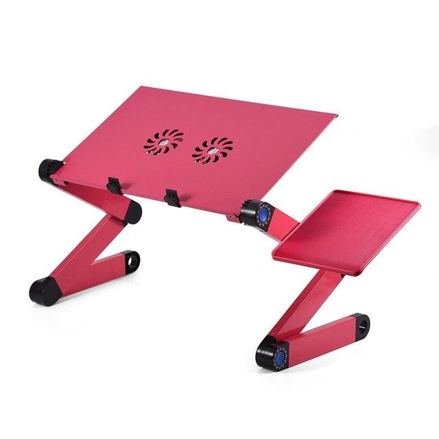 42 X 26cm Foldable Computer Desk 360° Adjustable Laptop Stand - Table With Mouse Plate Cooling Dual Fan (D51)(TL1)(CA4)(1U51)(1U52)