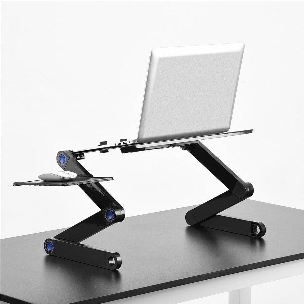 42 X 26cm Foldable Computer Desk 360° Adjustable Laptop Stand - Table With Mouse Plate Cooling Dual Fan (D51)(TL1)(CA4)(1U51)(1U52)