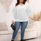 Full Size Boat Neck Batwing Sleeve Sweater
