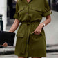 Tie Waist Collared Dress (MWBT) T - Deals DejaVu