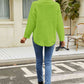 Slit Long Sleeve Mock Neck Sweater - Deals DejaVu