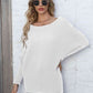 Full Size Horizontal Ribbing Dolman Sleeve Sweater