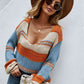 Color Block Scoop Neck Sweater