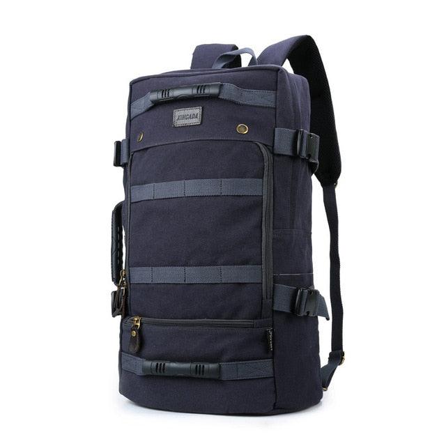 45L Men's Canvas Backpack - Large Travel Bag Mountaineering Backpacks (D78)(LT3)