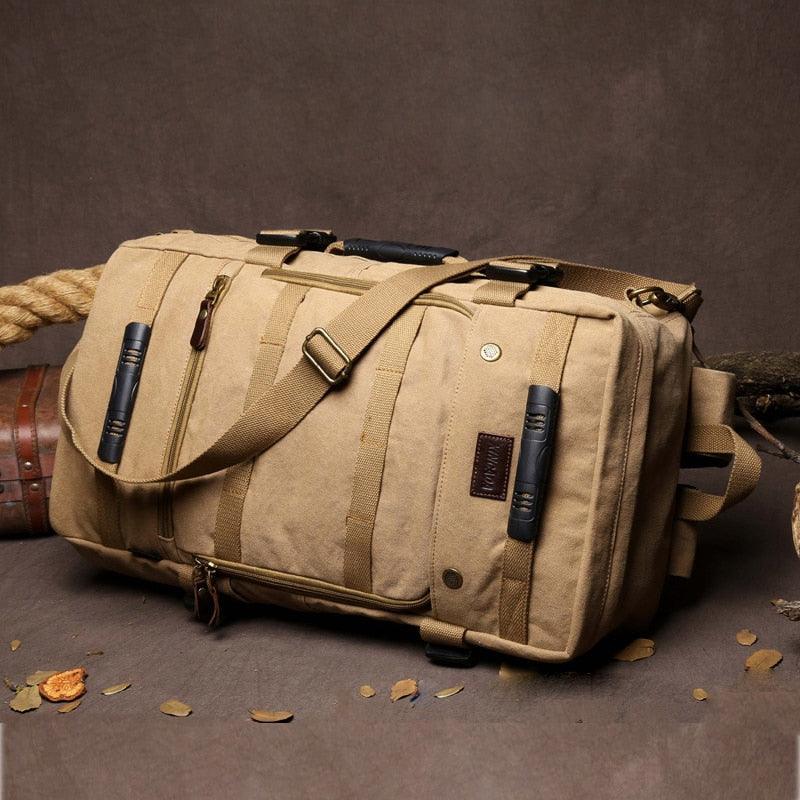 45L Men's Canvas Backpack - Large Travel Bag Mountaineering Backpacks (D78)(LT3)