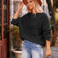 Round Neck Sweater with Pocket - Deals DejaVu