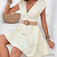 Tie Back V-Neck Ruffle Hem Dress - Deals DejaVu