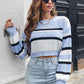 Striped Round Neck Cropped Sweater