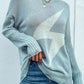 Lightning Graphic Distressed Sweater