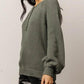 Buttoned Round Neck Long Sleeve Sweater