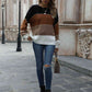 Color Block Round Neck Sweater - Deals DejaVu