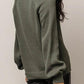 Buttoned Round Neck Long Sleeve Sweater