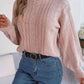 Cable-Knit Turtleneck Sweater