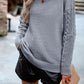 Cable-Knit Round Neck Drop Shoulder Sweater