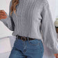 Cable-Knit Turtleneck Sweater