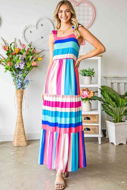 Striped Sleeveless Maxi Dress (BWMT) T - Deals DejaVu