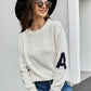 Round Neck Dropped Shoulder Sweater