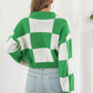Color Block Round Neck Dropped Shoulder Sweater - Deals DejaVu