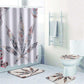 4PC Maple Leaf Pattern Waterproof Shower Curtain and Non-Slip Bathroom Mat Carpeting Toilet Seat Cover Set (RU4)(1U68)(F68)
