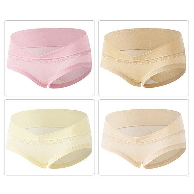 Great 4PCS/Lot Lace Maternity Panties - Pregnant Women Underwear U-Shaped - Low Waist Underwear - Pregnancy Briefs (5Z2)