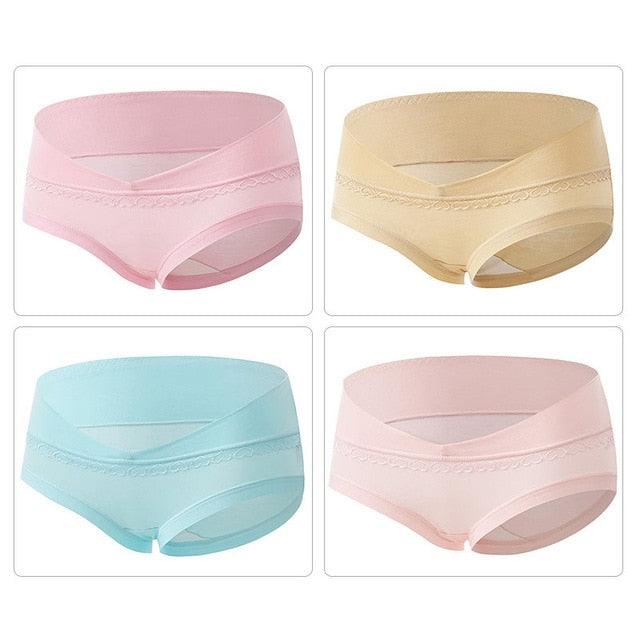 Great 4PCS/Lot Lace Maternity Panties - Pregnant Women Underwear U-Shaped - Low Waist Underwear - Pregnancy Briefs (5Z2)