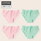Cute 4Pcs Fashion Women Low Waist Panties - Solid Girls Briefs Comfort Cotton Healthy Lingerie (TSP3)(TSP1)
