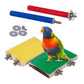 4Pcs Pet Bird Perch Stand Toys Wooden Parrot Platform Claw Grinding Bar Stick (7W4)(F76)