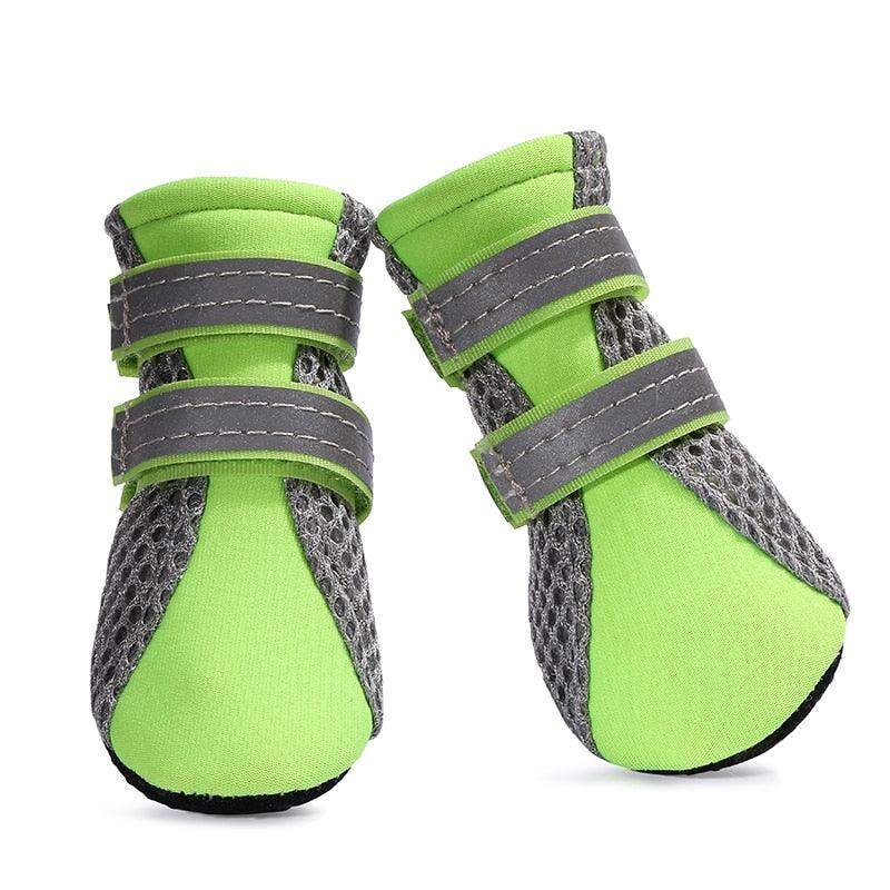 4Pcs/set Reflective Dog Shoes - No-Slip Waterproof Boots Breathable Rain Footwear Paw Protector Outdoor (W8)(F69)