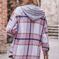 Plaid Dropped Shoulder Hooded Jacket (BFD) T - Deals DejaVu