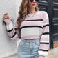 Striped Round Neck Cropped Sweater