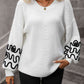 Contrast Drop Shoulder Round Neck Sweater - Deals DejaVu