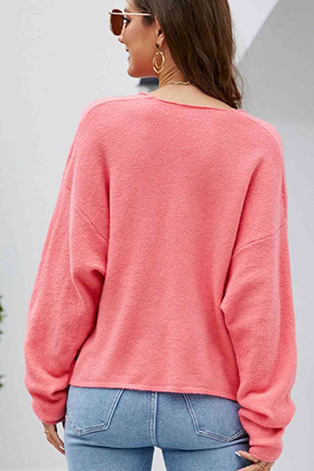 V-Neck Center Seam Sweater - Deals DejaVu