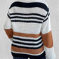 Striped Round Neck Sweater - Deals DejaVu