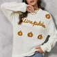 Pumpkin Embroidery Long Sleeve Sweater