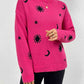 Patterned Drop Shoulder Sweater - Deals DejaVu