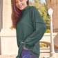 Basic Bae Full Size Ribbed Exposed Seam Mock Neck Knit Top
