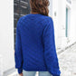 Round Neck Dropped Shoulder Sweater - Deals DejaVu