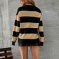Two-Tone Round Neck Dropped Shoulder Sweater - Deals DejaVu