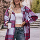 Plaid Dropped Shoulder Hooded Jacket (BFD) T - Deals DejaVu