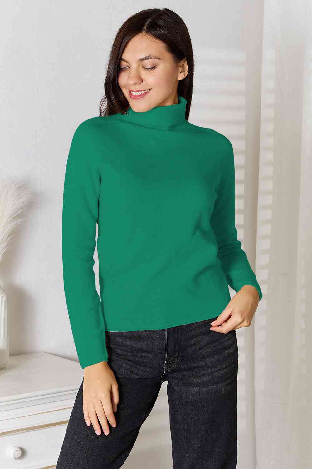 Turtleneck Long Sleeve Knit Top