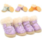 4pcs Warm Pet Dog Cat Shoes - Anti-slip Dog Boots Socks Winter Puppy Cat Rain Snow Booties Footwear (W8)(F69)