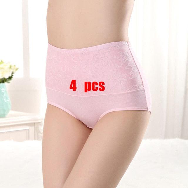 Amazing 4pcs/lot High Waist 100% Women's Cotton Underwear - Comfortable Breathable Abdomen Underwear (TSP2)
