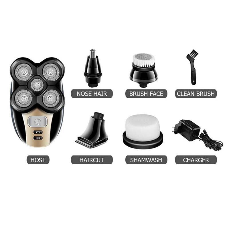 5 In 1 USB Rechargeable Beard Trimmer Electric Shaver Razor 3D Trimmer Hair Clipper (BD6)(1U45)